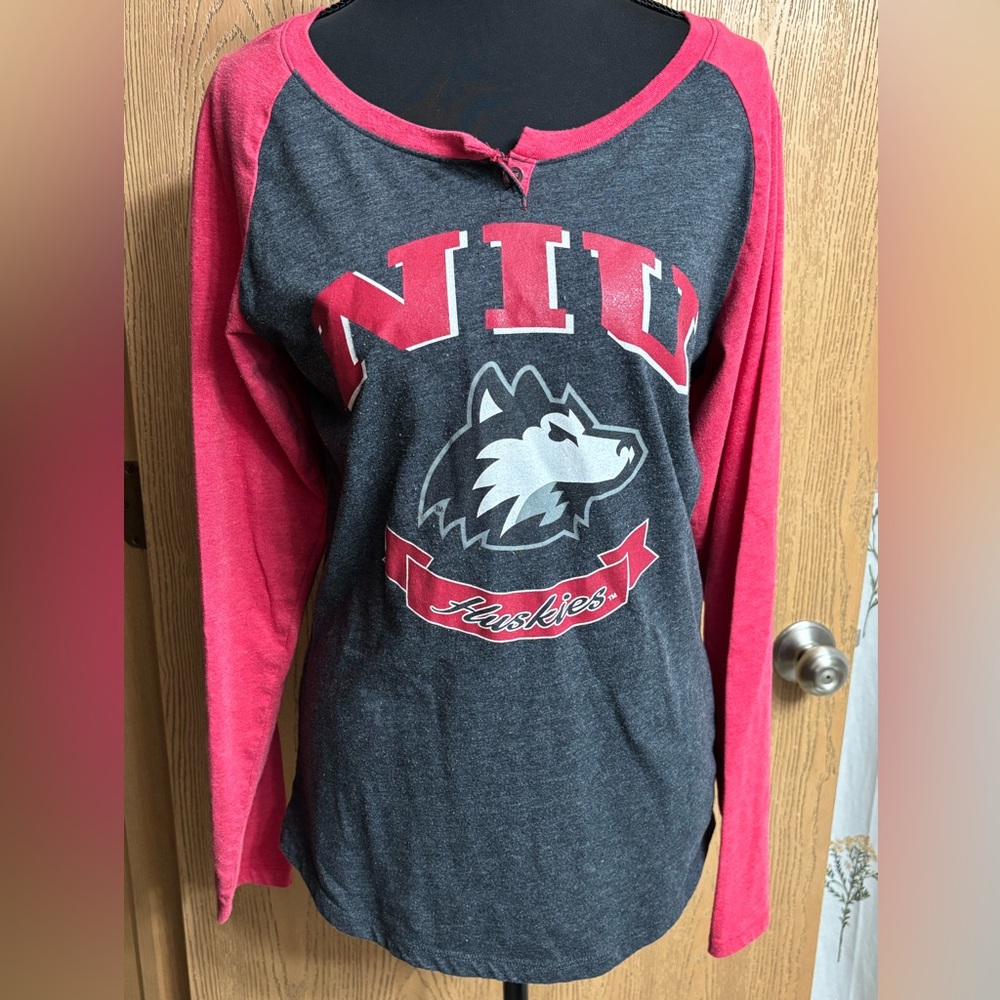 NIU Huskies Women's Red and Black Top